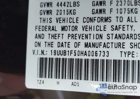 2017 Acura Tlx Technology Package from USA, damaged, VIN 19UUB1F50HA006733